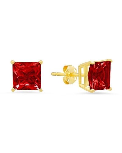 MAX + STONE Max + Stone 14k 3.20 Ct. Tw. Created Ruby Studs - Red