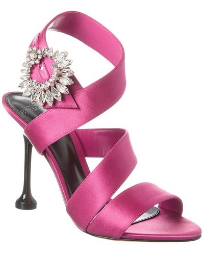 Alexandre Birman Antonia Crystals Satin Sandal - Pink