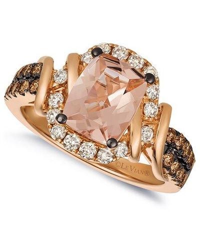 Le Vian Le Vian 14k Rose Gold 2.19 Ct. Tw. Diamond & Morganite Half-eternity Ring - White
