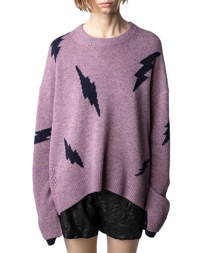 Zadig & Voltaire Markus Flashlights Cashmere Sweater - Purple
