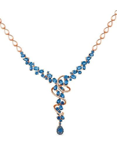 Le Vian Le Vian 14k 14.61 Ct. Tw. Diamond & Blueberry Sapphire Statement Necklace