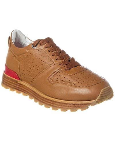 Isaia Leather Trainer - Brown