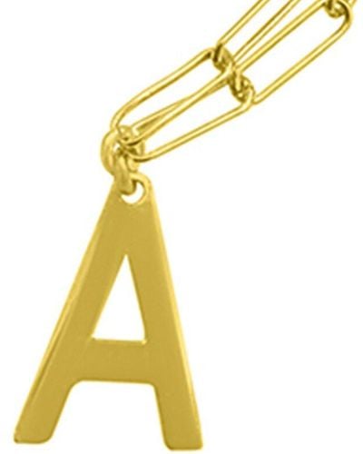 Adornia Plated Initial Necklace (A-Z) - Yellow