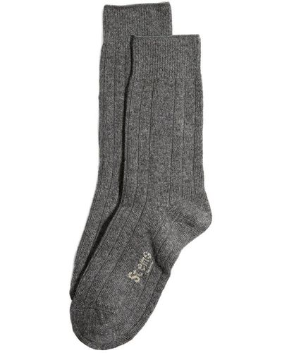 Stems Lux Cashmere & Wool-blend Crew Sock - Gray