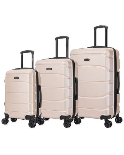 DUKAP Sense Lightweight Hardside Spinner 3pc Luggage Set - Metallic