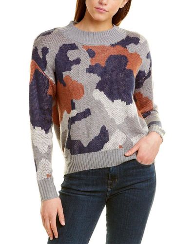 Bobeau Intarsia Sweater - Gray