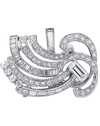 Diana M. Jewels Fine Jewelry Platinum 5.15 Ct. Tw. Diamond Brooch - Multicolor