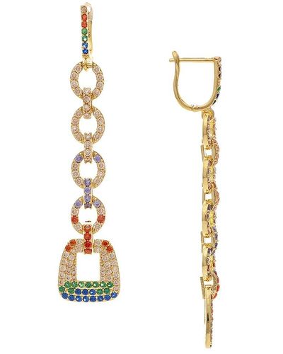 Rivka Friedman 18k Plated Crystal Rainbow Earrings - Metallic