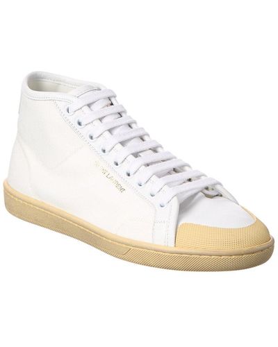 Saint Laurent Sl39 Mid Top Canvas Sneaker - White
