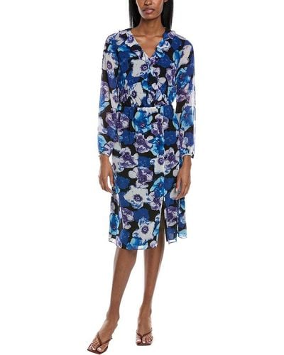 Mikael Aghal Printed Cocktail Dress - Blue