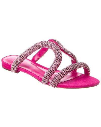 Alexandre Birman Cleo Crystal Suede Sandal - Pink
