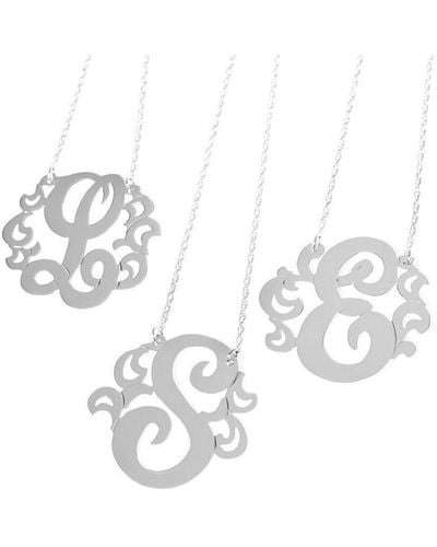 Jane Basch Silver Initial Necklace (a-z) - White