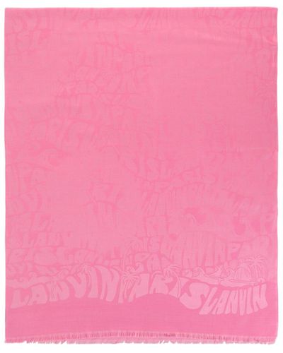 Lanvin Wool & Silk-blend Scarf - Pink
