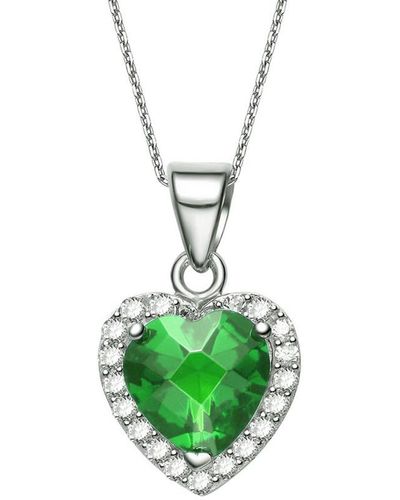 Genevive Jewelry Silver Pendant - Green
