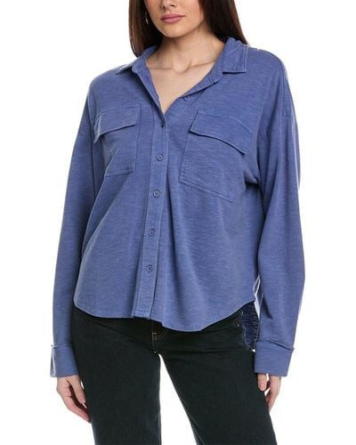 Splendid Amara Pocket Button-down Shirt - Blue