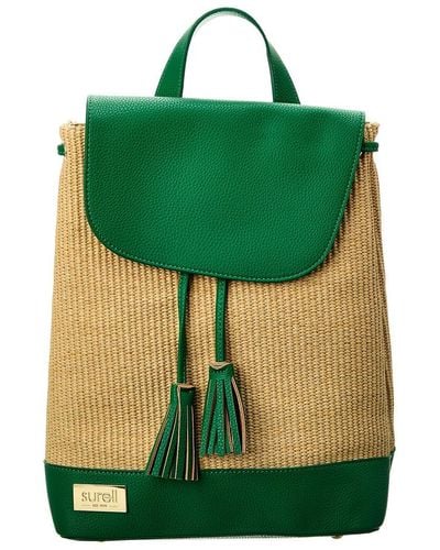 Surell Paper Straw Backpack - Green