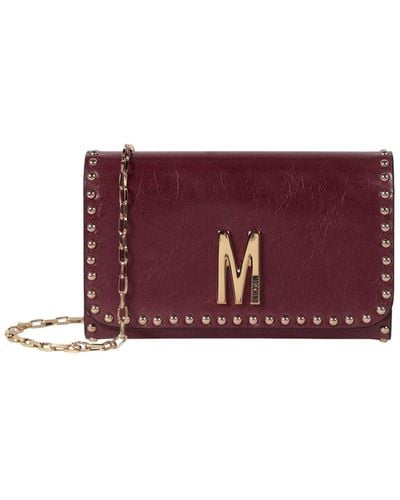 Moschino Leather Shoulder Bag - Purple