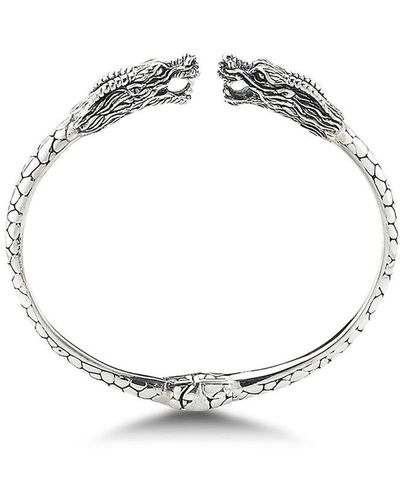 Samuel B. Silver Dragon Head Bangle Bracelet - Metallic