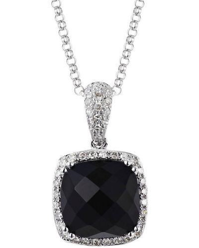 Diana M. Jewels Fine Jewelry 14k 2.63 Ct. Tw. Diamond & Onyx Necklace - Black
