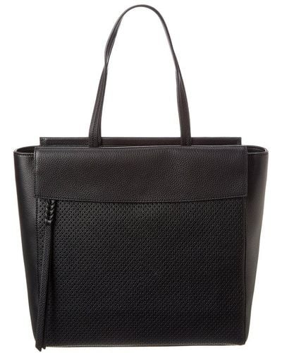 Dolce Vita Perforated Leather Tote - Black