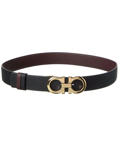 Ferragamo Ferragamo Gancini Reversible & Adjustable Leather Belt - Brown