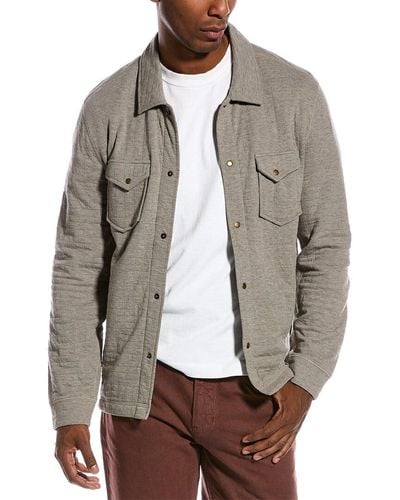 Billy Reid Grid Quilted Shirt Jacket - Gray
