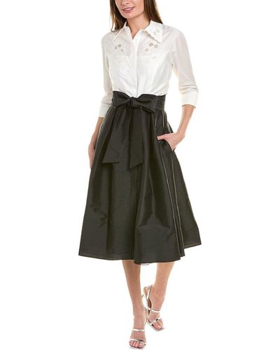 Teri Jon Taffeta Cocktail Dress - White