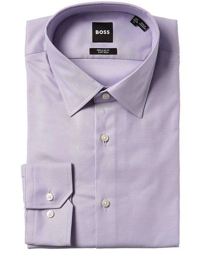 BOSS Regular Fit Dress Shirt - Purple