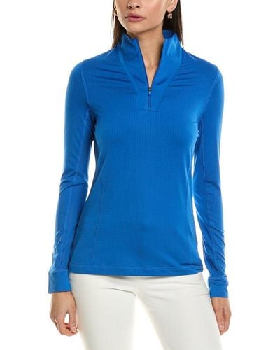 Callaway Apparel Solid Sun Protection 1/4-zip Pullover - Blue