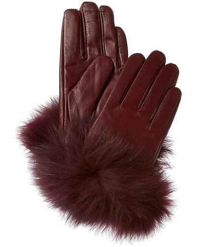 La Fiorentina Leather Gloves - Purple