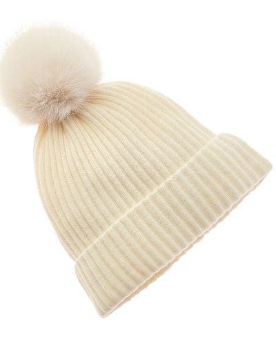 Sofiacashmere Plaited Rib Cashmere Hat - Natural