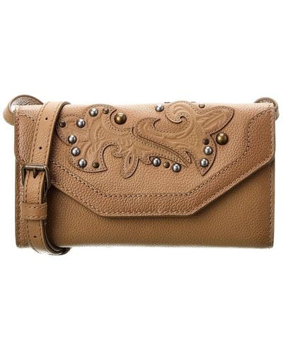 Frye Montana Leather Wallet Crossbody - Brown