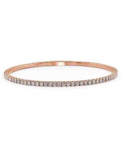 Sabrina Designs 14k Rose Gold 2.57 Ct. Tw. Diamond Flexible Bangle Bracelet - White