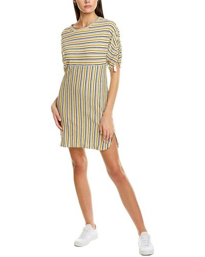 Max Studio Textured Stripe Dress - Yellow