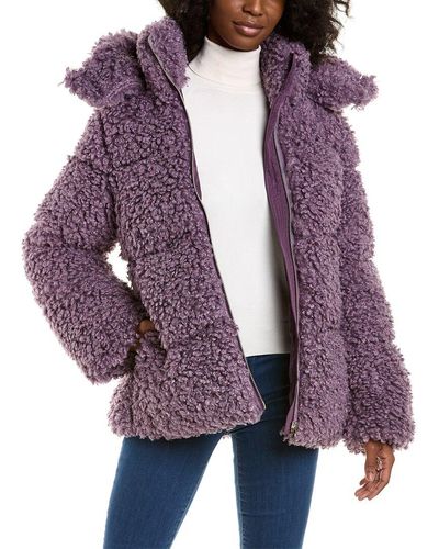 purple down coat womens