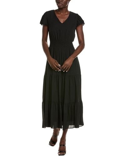 Nanette Lepore Chiffon Midi Dress - Black