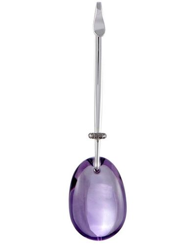 Georg Jensen Silver 0.07 Ct. Tw. Diamond & Amethyst Pendant - Purple