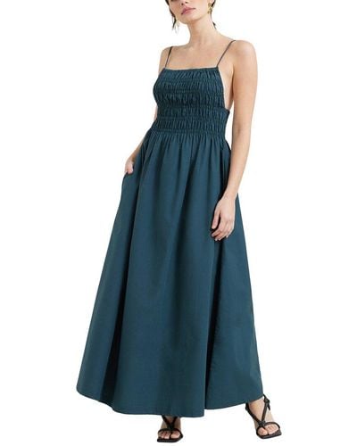 MODERN CITIZEN Sonika Smocked Bodice Dress - Blue