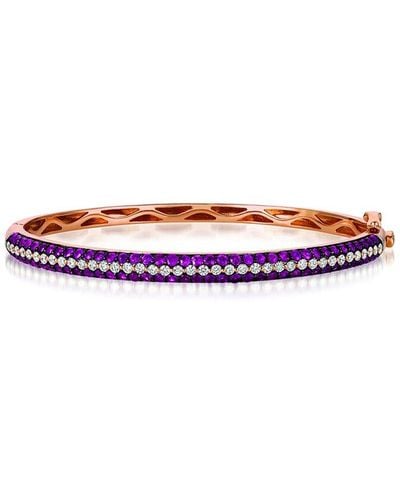 Le Vian 14k Rose Gold 3.26 Ct. Tw. Diamond & Ruby Bangle Bracelet - Purple