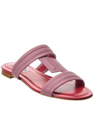 Tod's Double T Strap Leather Sandal - Pink