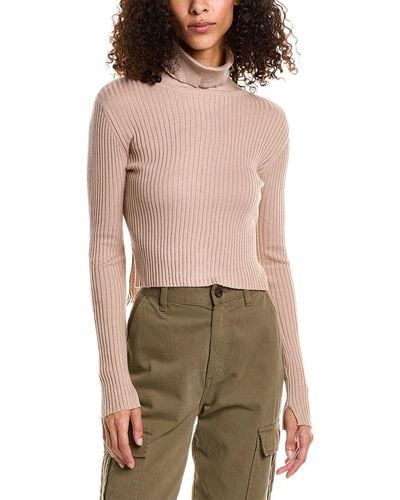 Dress Forum Cropped Wool-blend Turtleneck Sweater - Brown