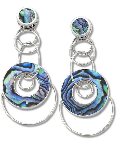 Samuel B. Silver Abalone Earrings - Blue
