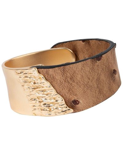 Saachi Matte Gold Wild Ways Bracelet - Brown