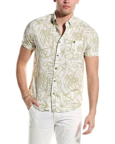Report Collection Palm Print Shirt - White