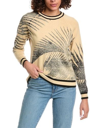 Minnie Rose Reverse Palm Print Cashmere-blend Sweater - White