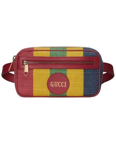 Gucci Baiadera Stripe Coated Canvas & Leather Belt Bag - Multicolor