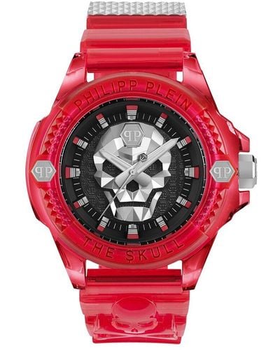 Philipp Plein The $Kull Synthetic Watch Pwwaa0223 Silicone - Red