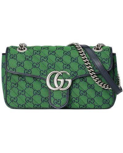 Gucci GG Marmont 2.0 Leather Shoulder Bag - Green