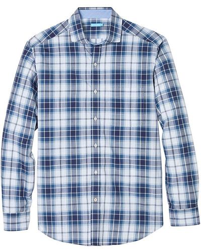 J.McLaughlin Plaid Drummond Shirt - Blue