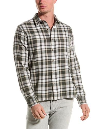 Vince Maison Classic Fit Plaid Shirt - Gray